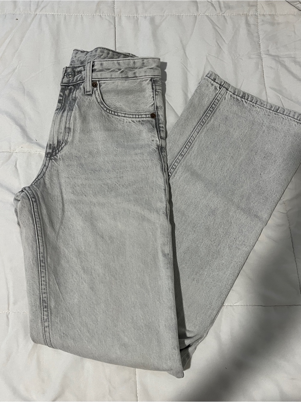 Zara Gray Straight Leg Jeans
